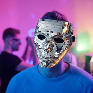 Party Masks Disco Ball Glitter Face Mask Festival Masquerade for Mirror Glass DJ Stage Dancing Bar Holiday Decor 231207