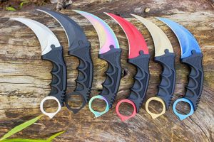 Specialerbjudande C7145 CSGO Counter Strike Karambit Knife 3Cr13Mov Blade ABS Handle Claw Knives Outdoor Hunting Survival Fighting Camping Tools