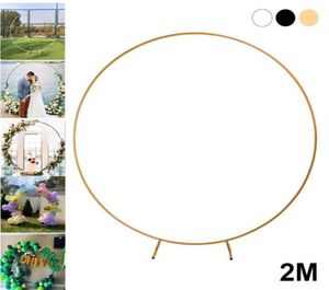 Party Decoration 2M Iron Circle Wedding Birthday Arch Background Wrought Props Outdoor Lawn Round Backdrop Frame Balloon2653009