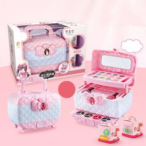 Beauty Fashion Kids Makeup Toys Portable with Real Cosmetic Case Set Set Vanity Toy for Children Girls Gifts 231207