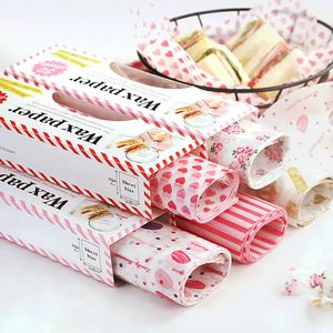 Kerzen 10 50PCS Lebensmittel Wachs Papier Grade Fett Kuchen Wrapper Verpackung Für Brot Süßigkeiten Pommes Ölpapier Küche Backen Werkzeuge 231207