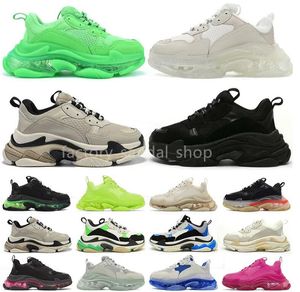 Luxury Triple s casual shoes men women designer sneakers clear sole black white platform Sports Shoes grey red pink blue Royal Neon Green men Tennis trainers