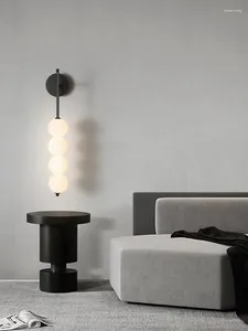 Lampa ścienna Wnętrze LED do tła salon Perła Szklana piłka Domowa Decorwall Sconce Sypialnia jadalnia