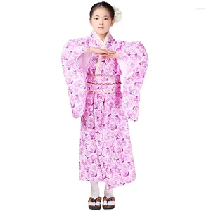 Ubranie etniczne Baldauren Children's Kimono Tradycyjny japoński kwiat Yukata Girl Cosplay Haori Costume Asian