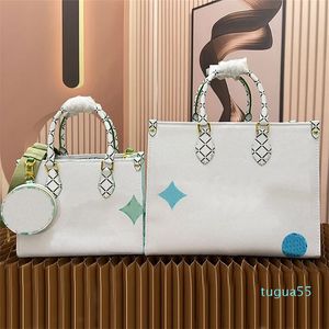 Large Tote Bag Designer Handbag Shopping Shoulder Bag Canvas Gradient Pattern Leather Travel Pouch Laptop Bag Removable
