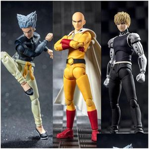 アクションおもちゃのフィギュアdasinモデルgreattoys gt one punch man saitama genos garou shf pvc fight anime toys drop deliveryギフトdhuhh