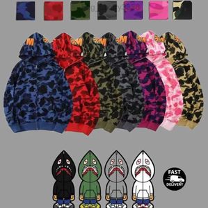 468 Herr Designer Hoodie Full Zip Up Shark Hoodies för kvinna Black Camouflage Jacket Blue Hoody Hooded Sweatshirt Man Womens tröja långärmad teknisk fleece cardigan