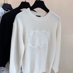 Channel Brand Autumn New Womens Fashion Sweater Paris Designer C Letter Embroidery Crew-neck High Quality Knitwear Daily Casual Vacation