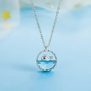 Pendant Necklaces 5pcs Ocean Whale Necklace For Women Fashion High Jewelry Magic Blue Sea Collarbone Chain