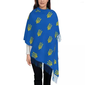 Sciarpe Sciarpa con bandiera ucraina per donna invernale caldo scialle in pashmina avvolgente emblema ucraino grande e leggero