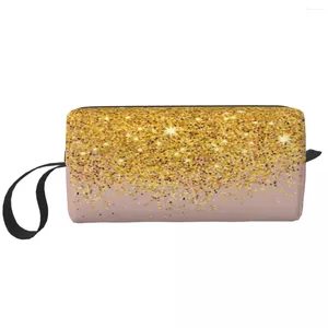 Torby kosmetyczne Rose Gold Glitter Makeup Bag Travel for Men Women Toaletapt Zestaw Dopp