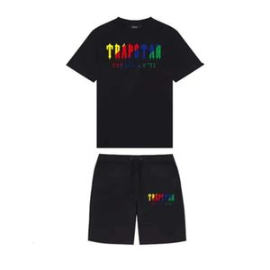 Men Tirts Trapstar المطبوعة للملابس الرياضية الرجال 2023 دافئ قطعتين وضعت سراويل من النوع الثياب من قميص الذروة المسبقة الحجم 688SSSS