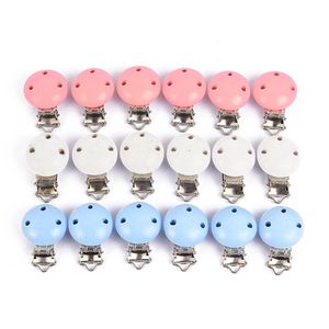 Teethers Toys 10Pcs Round Wood Pacifier Clip Baby Teething Dummy Clip Accessories for DIY Pacifier Chain Tool Wholesale 231207