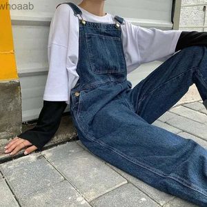 Jeans masculinos coreano solto denim macacão mulheres primavera outono reto perna larga jeans vintage suspensórios maxi baggy macacões homens mulher s-5xl yq231208