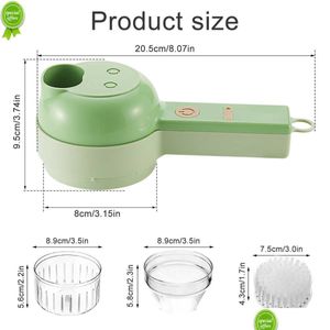 Cestas de armazenamento Novo Atualizado Picador de Alimentos Elétrico Vegetal Slicer Triturador de Alho Moedor de Carne Hine Descascador Ferramentas de Cozinha Drop Deliver Ot7Nq