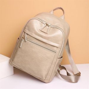 Borse da scuola Zaini casual in tinta unita Capacità Lagre Zaino in pelle per ragazze adolescenti Zaino da viaggio Libro Ruck Sack Sac