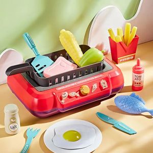 Kitchens Play Food 20PCS Multi-functional Induction Kitchen Cooking Set DIY Children's Play House Toy Food Recognize Change Color Toys Kids Gifts 231207