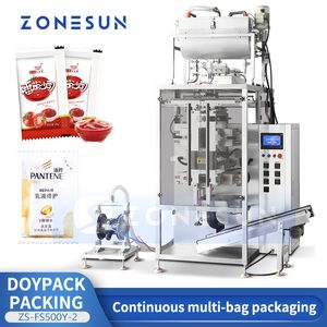 Zonesun Automatic Sachet Maching Machine Machine Vertical Fold Fill VFFS Elugging Bagging Pouch Pouching ZS-FS500Y-2