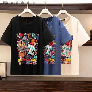 Camiseta feminina 150kg plus size busto feminino 157 verão novo solto curto sle camiseta casual impressão superior preto azul damasco 6xl 7xl 8xl 9xl 10xll231208