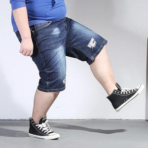 Shorts masculinos tamanhos grandes 2023 verão masculino bermuda jeans rasgados grandes calças destressed denim rasgado homens curtos plus size