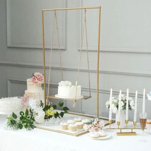 Suporte de bolo de luxo pendurado rack de bolo peças centrais de casamento rack de flores de metal para decoração de festa