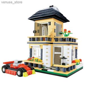 Blocks Compatible city house architecture kits Creative country sets model building blocks cottage kids girls toys friends villa R231208