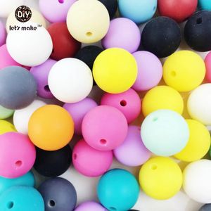 Tänder leksaker låt oss göra 500 st silikonpärlor 15mm runda bpa gratis loss tand tugga pärlor smycken teether halsband teether leksak diy teether 231208