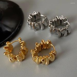 Studörhängen Xialuoke Punk Style Geometric Folds Oregelbundet för Woman Euramerican Fashion Earring Back Party Jewelry Gift