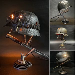 Other Garden Supplies War Lamp Remembering History Resin Desktop Ornament USB Charging Table Home Decoration Accessories for Living Room 231206