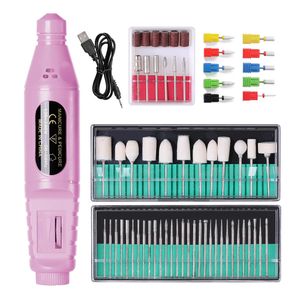 Nail Art Equipment CNHIDS Portable Electric Drill Machine Manicure Milling Cutter Set Files Bits Gel Polish Remover Tools 231207