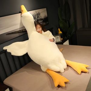 Peluş bebek 50-190cm büyük beyaz kaz peluş oyuncak dev ördek bebek yumuşak doldurulmuş hayvan kaz uyku yastık kanepe yastık doğum günü hediyesi çocuklar için 231207