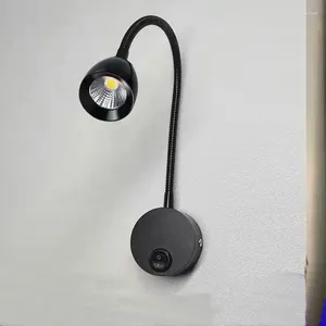 Vägglampa monterad huvudgavel Läsuppgift Riktnings LED -svenhals Ljus AC (120V) drivs 5W