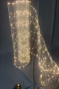 Decoração de teto de casamento peças centrais led malhas de fio luz corda estrela net arroz lâmpada festa janela el ornament2586487