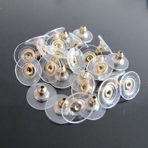 1000pcs/Bag Gold Silver Plated Earring Backs with Pad Bullet Stoppers Earnuts Ear Plugs Metal Alloy Findings Jewelry Accessories Components Wholesale Price