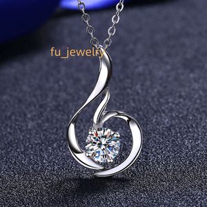 Hot Sales D Color Ldeal Cut Diamond Single VVS Moissanite Pendant Women's Necklace Men's 925 Silver Necklace Jewelry