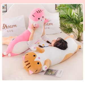 Hello Cat Toy 50/70/90/110/130cm Cute Soft Long Cat Pillow Stuffed Plush Toy Office Nap Pillow Home Comfort Cushion Decor Gift Doll For Child Cute Doll Fun Cat Soft Toy