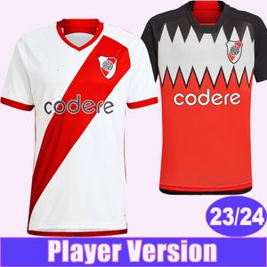 2023 24 River Plate Versione giocatore Maglie da calcio M.BORJA PEREZ PALAVECINO Casa Bianca Trasferta Maglie da calcio Manica corta Uniforme