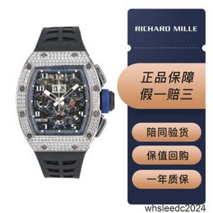 Richardmill Relógios Mecânicos Miler Sport Watch Richardmill RM011 Platinum Original Diamond Set Felipe Massa Limitado a 70 Homens Moda Lazer Negócios Wat HB3N