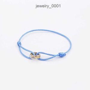 Armbänder Charm-Armband Luxuriöses Trinity-Ring-Schnur-Armband mit drei Ringen, Handschlaufe, Paar-Armbänder für Damen und Herren, Schmuck aus Edelstahl