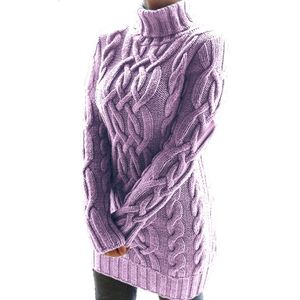 여성 디자이너 스웨터 뜨개질 스웨터 가을과 겨울 두꺼운 이중 라펠 두꺼운 실에 튀긴 반죽 돌기 옷 385