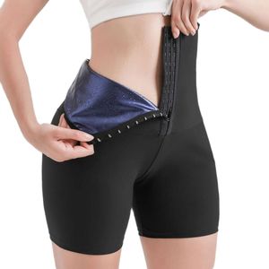 Sauna calças shorts feminino corpo shaper emagrecimento suor capris queima de gordura cintura trainer ginásio treino terno para perda de peso