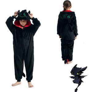 Footies Kids Onesie Toothless Cosplay Disfraz Halloween Pijamas One Piece Pijamas Navidad Niño Niñas Ropa de cuerpo completo Anime Homewear 231207