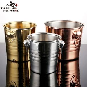 Ice Buckets And Coolers 3L/5L/7L Tiger Head Stainless Steel Ice Bucket Wine Champagne Wine Chiller Wine Bottle Cooler Champagne Beer Chiller Ice Barrel 231207