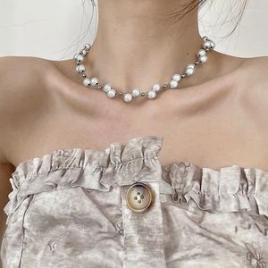 Ketten Perlen Leuchtende Perlenkette Leichter Luxus Ins Kalter Wind Online-Berühmtheit Süße Coole Schlüsselbeinkette