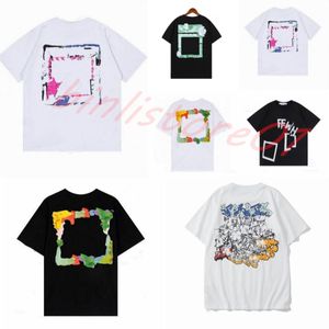 Yaz Lüksler Erkek ve Kadın Tişört Tasarımcıları Kapalı Giyim Giyecek Tees Üstler Adam Soath Street Graffiti Gömlek Sweatshirt Kısa Kollu Tshirts Offs Beyaz A3i