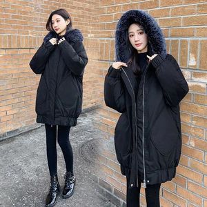 Women's Trench Coats Down Cotton Clothing Women 2023 Latest Winter Long Loose Matching Thin Thickening Large Woolen Collar Coat Solid Color