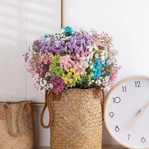 Decorative Flowers 1Pc Artificial Soft Plastic Full Star BabysBreath Flower 90head Bouquet Wedding Decor Table Living Room El Plant