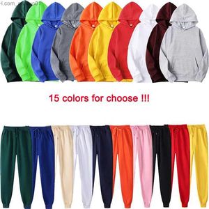 Herrtröjor 15 Färgförsäljning Män /kvinnor Tracksuit Hoodies + byxor för Autumn Winter Streetwear Matchning Set Sweatshirts Sweatpantsl231113