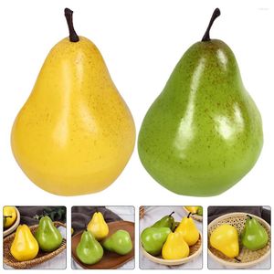 Party Decoration 4 PCS Artificial Pear Fruit Realistic Model Simulated Candied Fruits Shop Prorning Dekorativa falska skummodeller