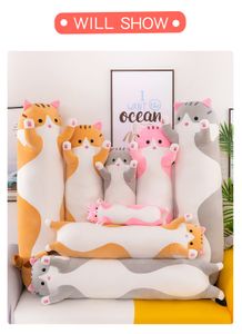 Gatto arrabbiato Cuscino per bambini Giocattolo per gatti 50/70/90/110/130 cm Grande roba Animale Cuscino per gatti Cuscino di peluche ripiene Cuscino per la casa Comfort Decor Regalo per ragazza Bambola carina Divertente peluche per gatti